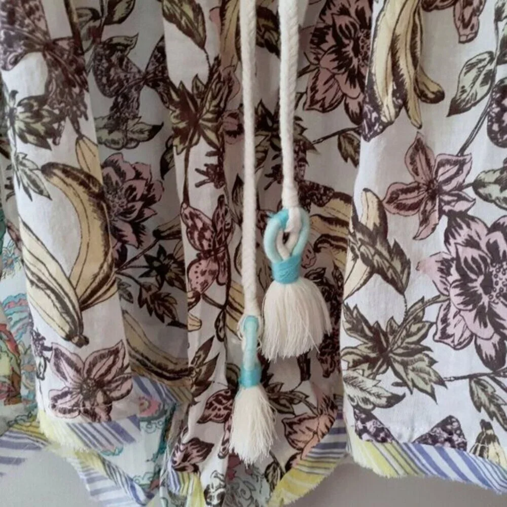 NWT Free People Watching Waves printed cotton macrame detail romper XS - Picture 13 of 14